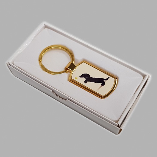 Metal Rectangular Gold Keyring